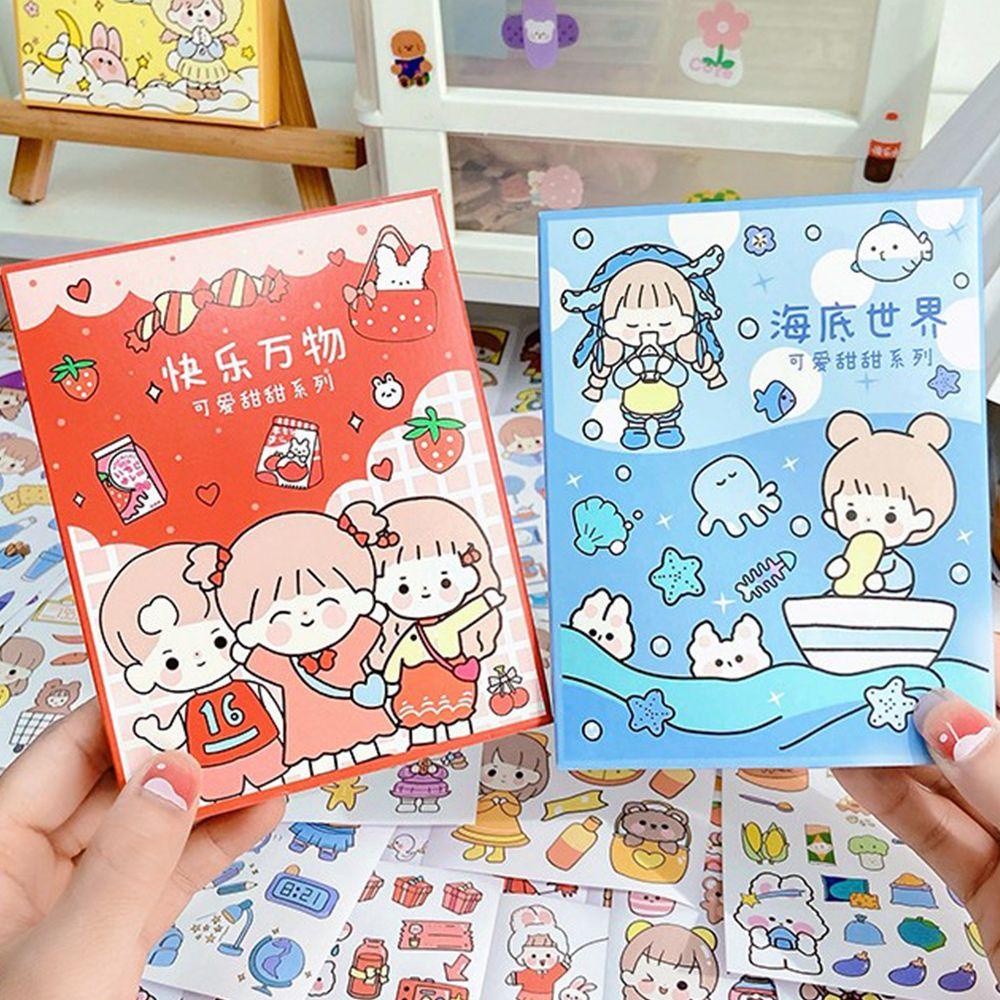 Lanfy Kartun Stiker Set DIY Tahan Air Stiker Hias Hadiah Siswa Foto Jurnal Stiker Scrapbooking Deacls