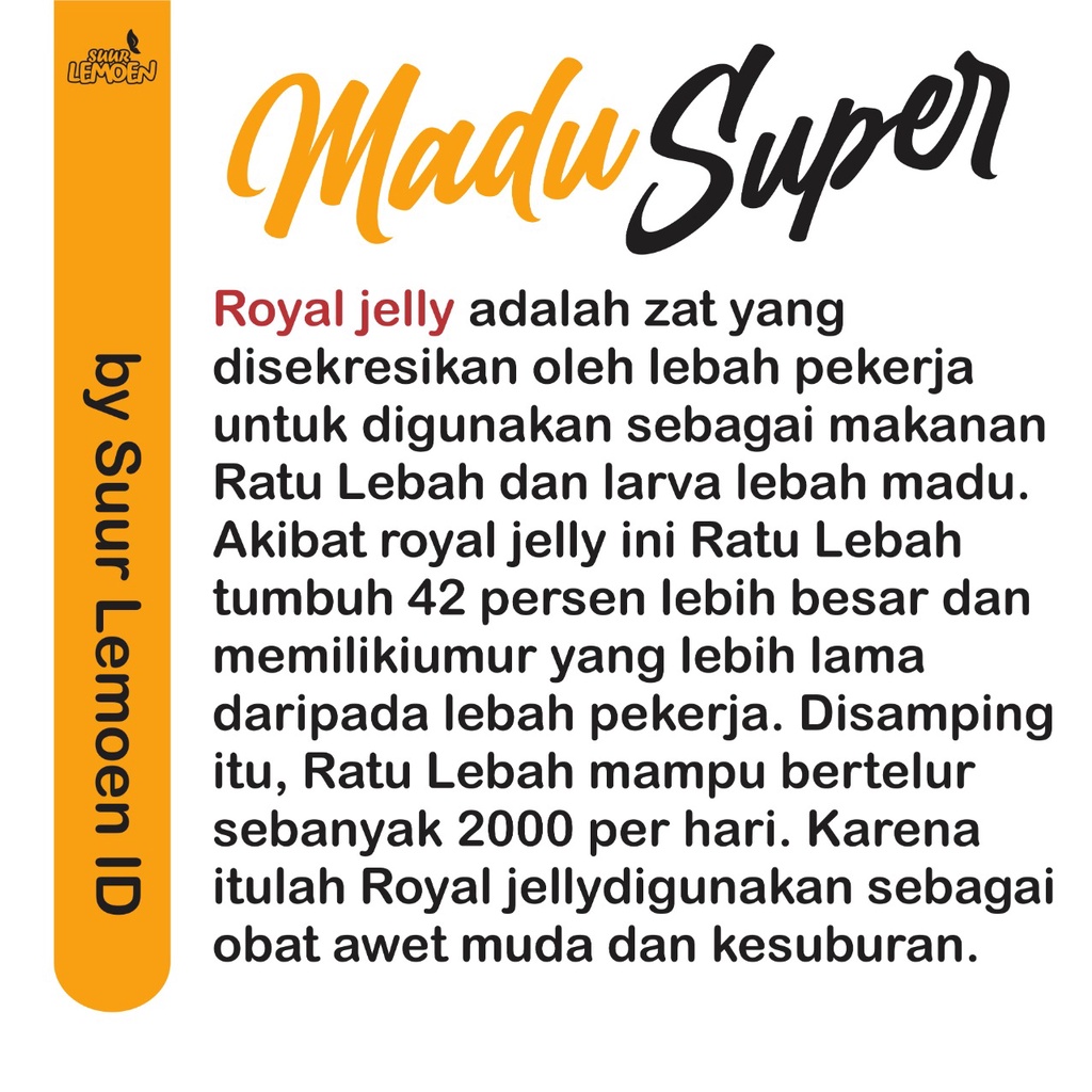 Madu Asli Premium 500 gram | Madu Super Murni by Suur Lemoen ID