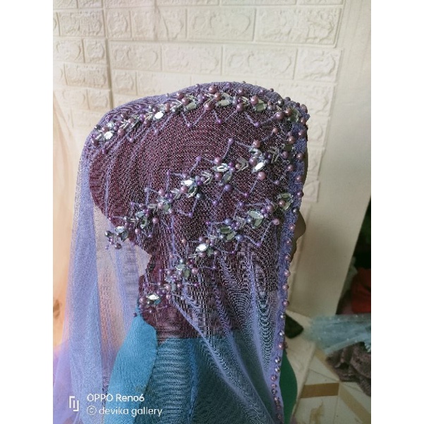 glosir Slayer pengantin muslim veil mewah