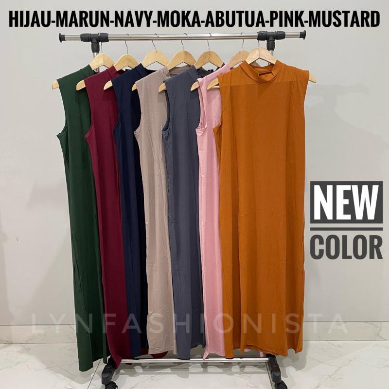 LYNFASHIONISTA-MANSET GAMIS WANITA TANGAN BUNTUNG/INNER DRESS MANSET KAOS SPANDEK RAYON TEBAL ADEM/H07