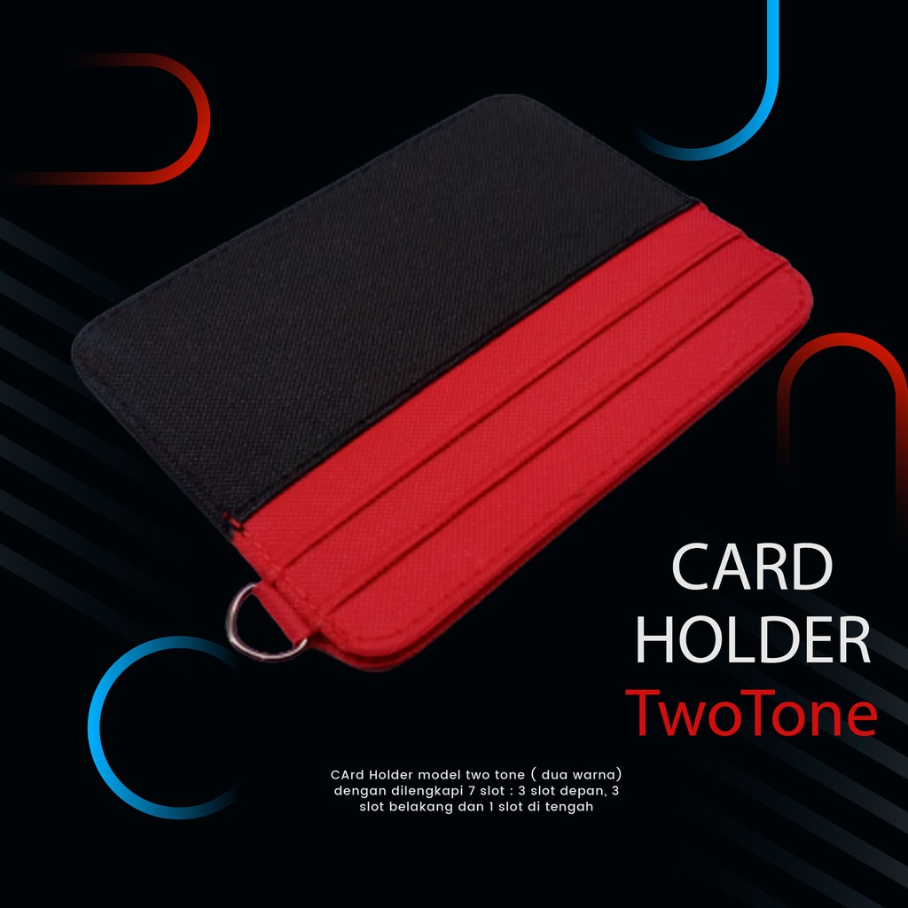 DOMPET KARTU Slim CARD HOLDER 6 SLOT BLACK RED