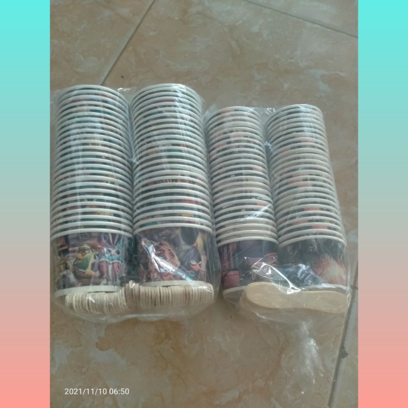 cup es krim 50 ml dan 65 ml papercup paper cup gelas kertas kecil isi 50 cup free sendok