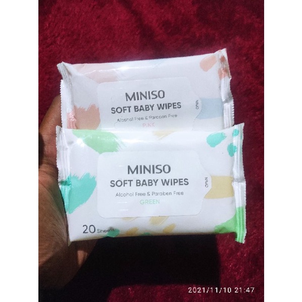 Tisu Basah Miniso 20 Sheets bebas alkohol