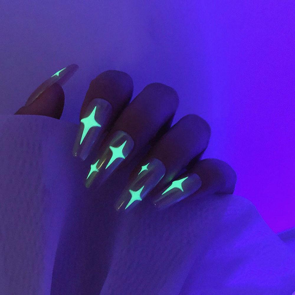 Mxbeauty Stiker Perekat Kuku Smiley Wanita Gadis 3D DIY Perekat Diri Luminous Stiker Manicure Aksesoris