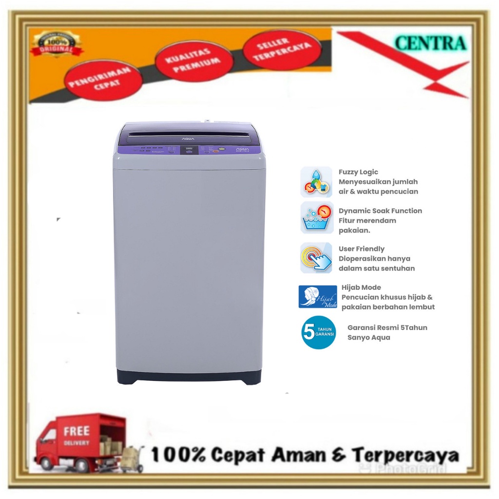 Mesin Cuci 1 Tabung Sanyo Aqua AQW- 77DH (7KG)/MESIN CUCI Top Loading