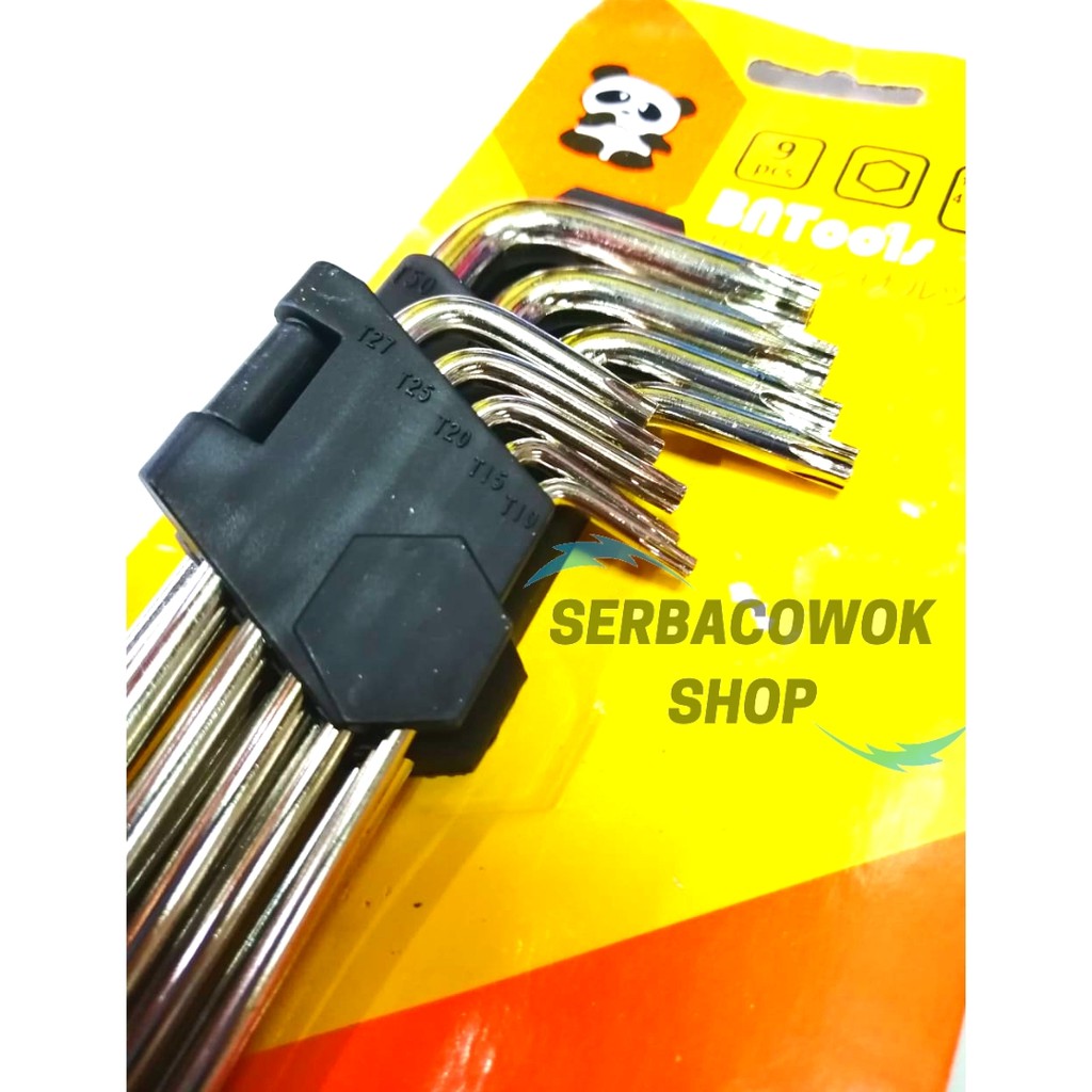 Kunci L Bintang Panjang Tanpa Lubang Set 9 pcs Lokal Hex Key Extra Long Termurah Berkualitas