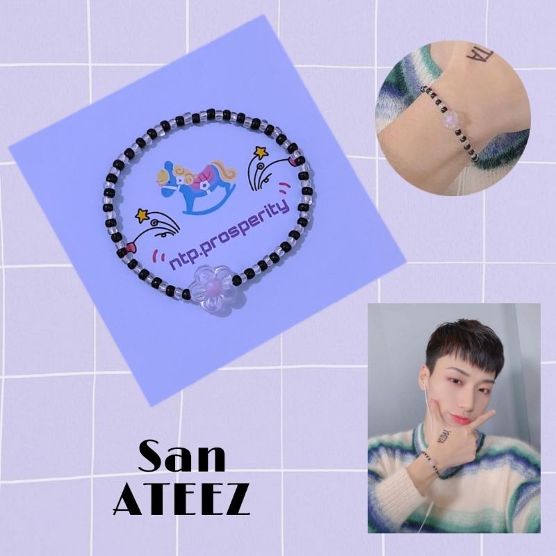 Ateez (San) Beads Bracelet / Gelang idol korea