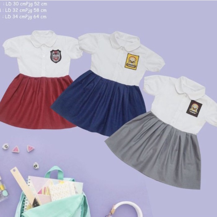 Baju anak laki perempuan seragam sekolah school SD SMP SMA baby drrss - SD, L