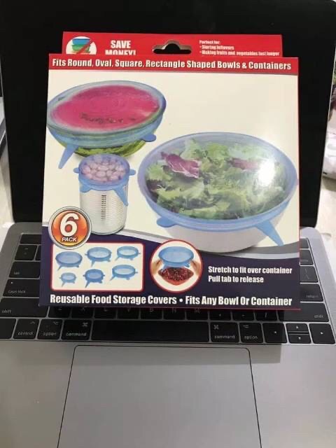 Silicone Lid 6 In 1 Food Cover 6 In 1 Silikon 6in1 Bowl Cover Strecth Flexible