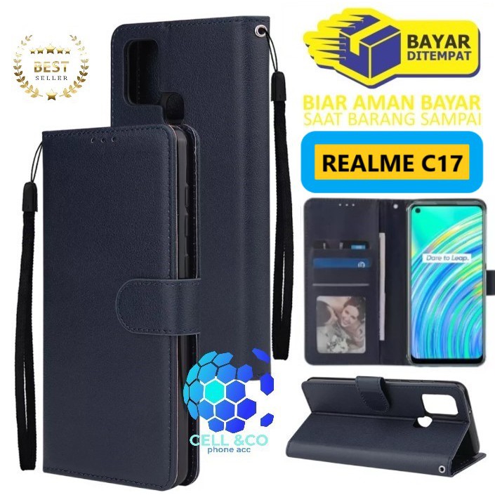 Flip cover REALME C17 Flip case buka tutup kesing hp casing flip case Premium leather wallet