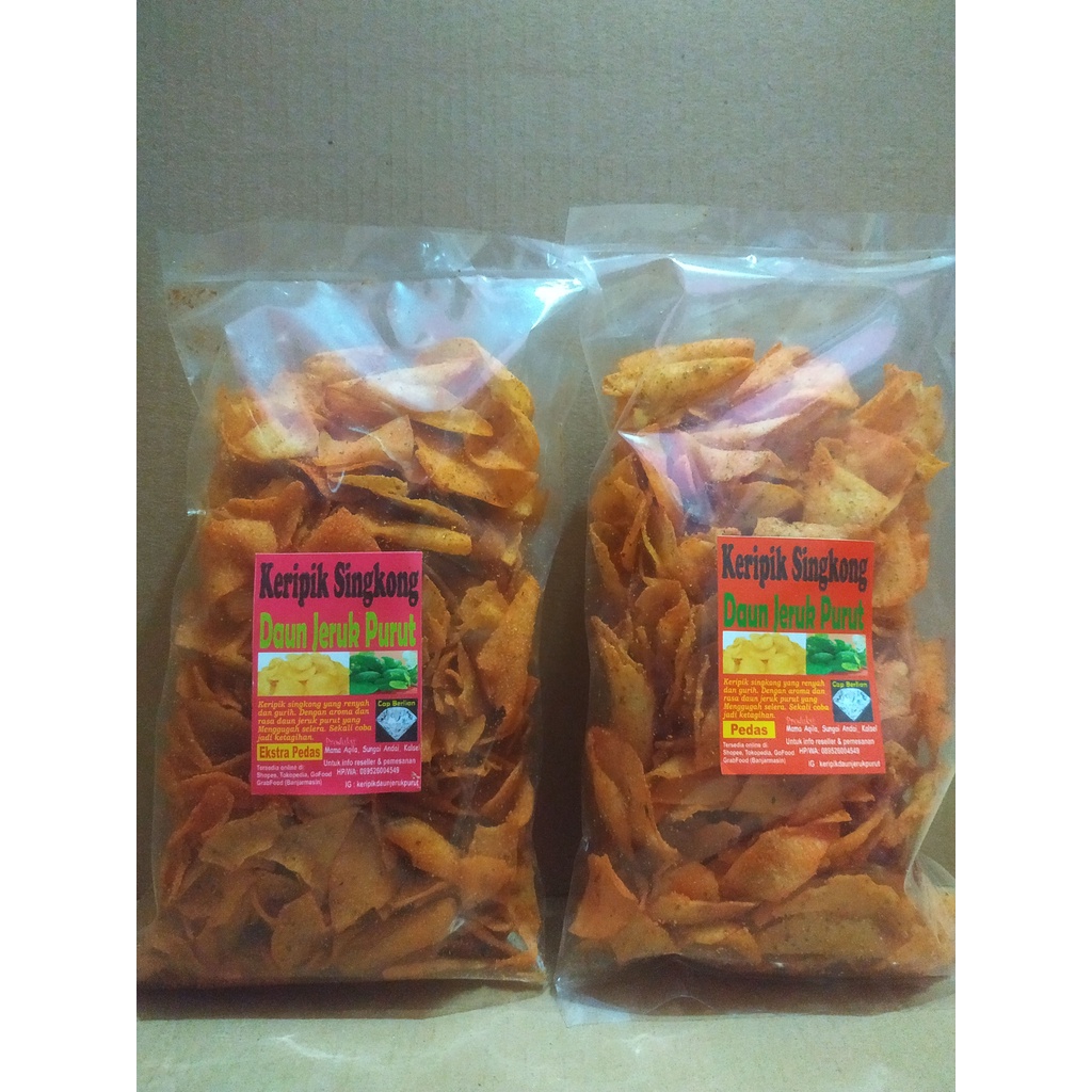 

Paket Pedas (Pedas Biasa + Extra Pedas) Keripik Singkong Jeruk Purut