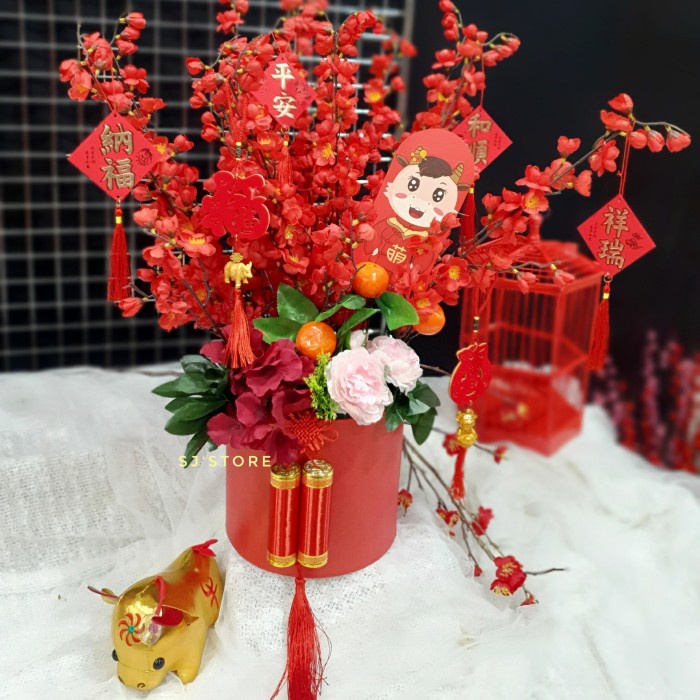 

Box hiasan imlek sakura parcel chinese new year