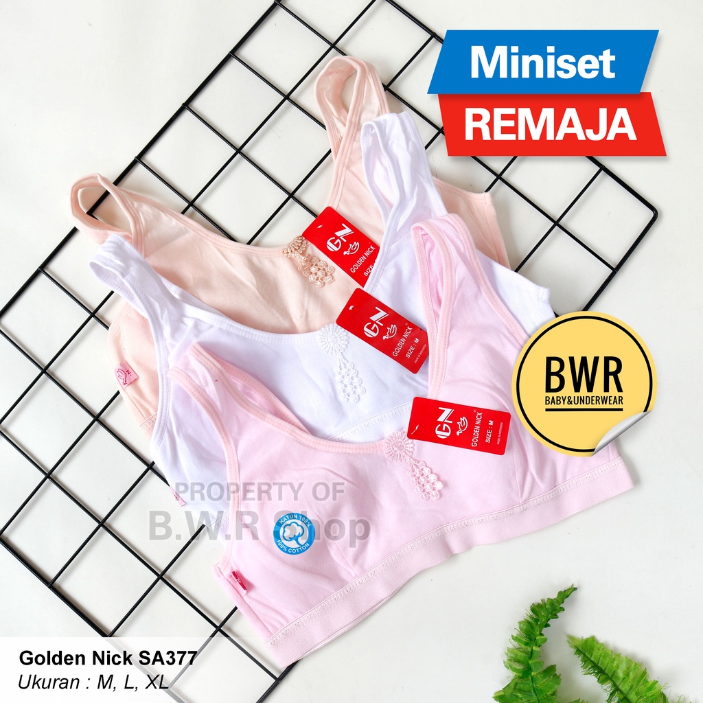 Miniset Remaja Golden Nick SA377 Berkancing | Miniset Anak Kait Kancing Bordir Bunga Sa 377 - Bwr