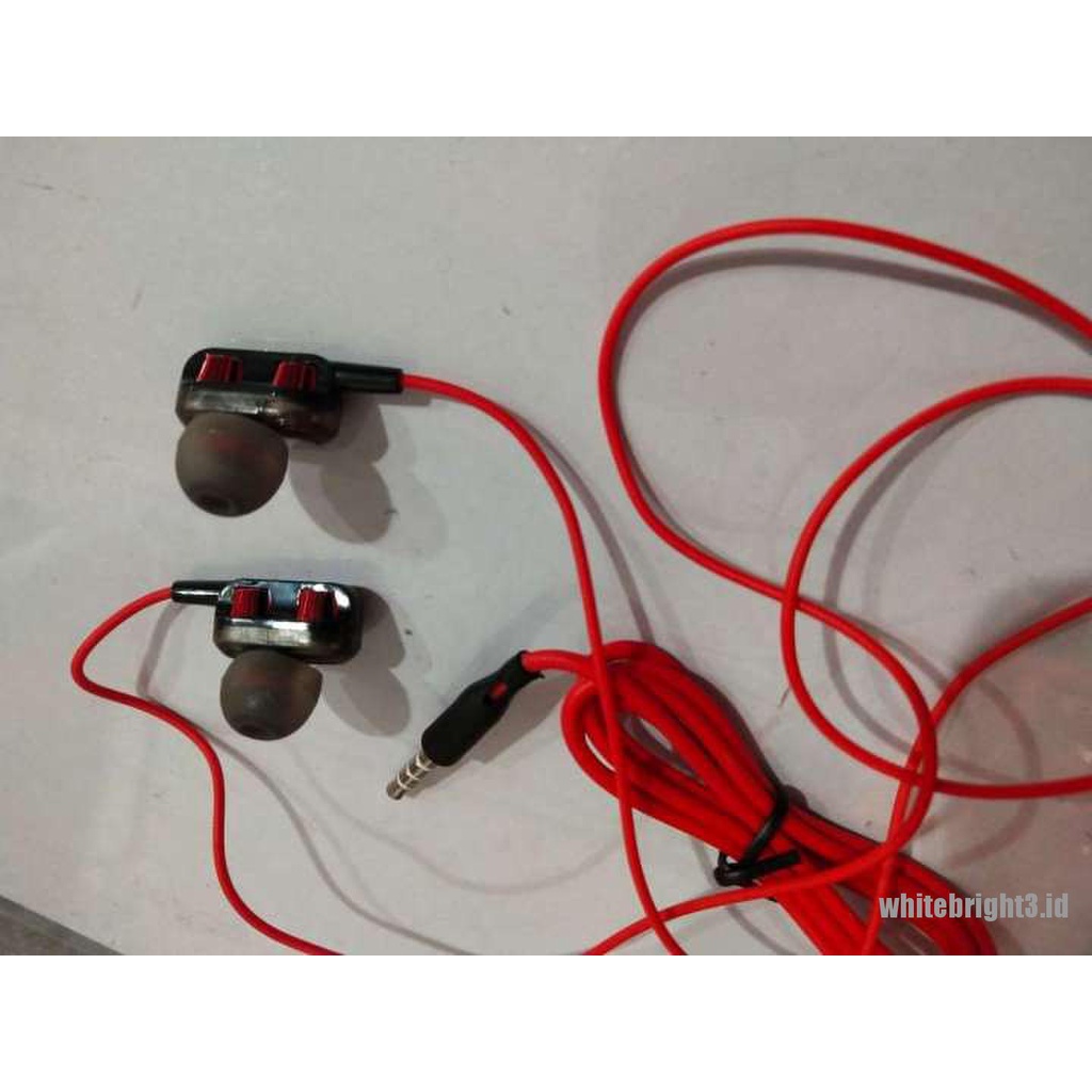 &lt; White3 &gt; Headset Earphone Earbuds Gaming Stereo Bass Dual Drive 6D Kabel Jack 3.5mm