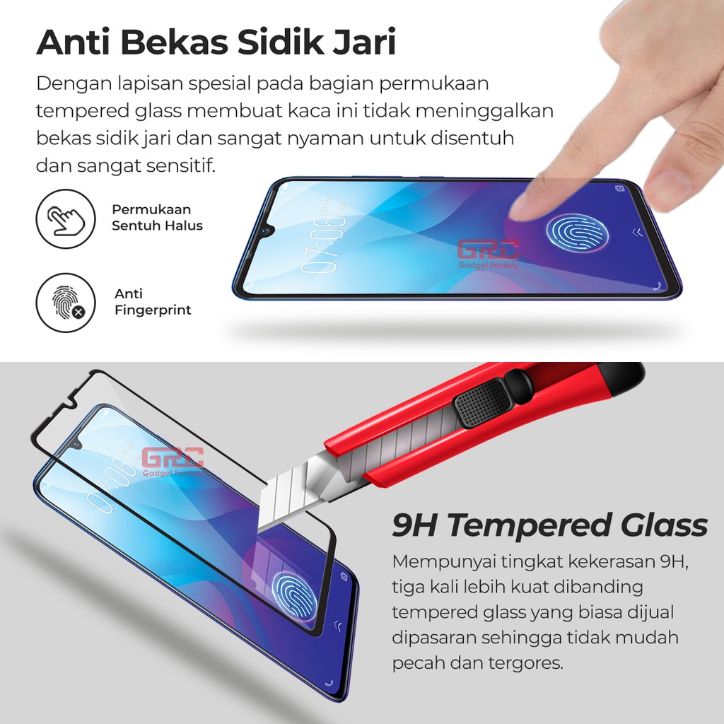 Tempered Glass VIVO V11 HOGO Full Cover Anti Gores Kaca