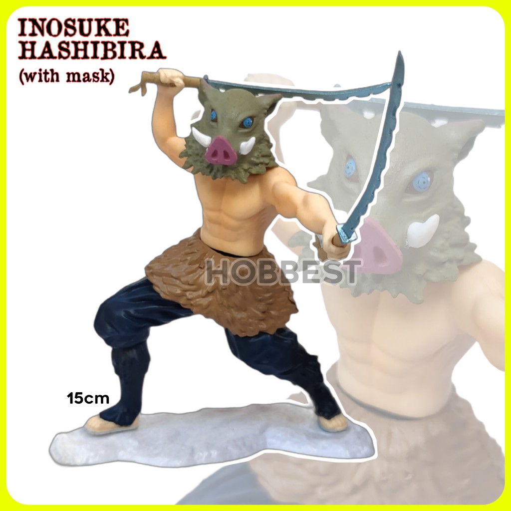 Action Figure KIMETSU NO YAIBA - Miniatur Pajangan Mainan Topper Demon Slayer Tanjiro Nezuko Giyuu-act INOSUKE (mask)