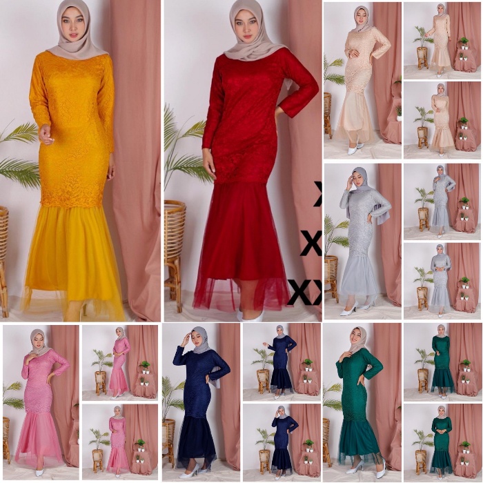 maxi duyung leslar S M L XL XXL 3XL / maxi duyung ninamori / maxi duyung brukat / gamis brukat / max