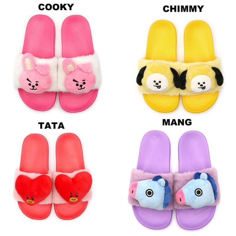  Sandal  Selop  KPOP BT21 Motif Kartun Kpop BTS  untuk Musim 