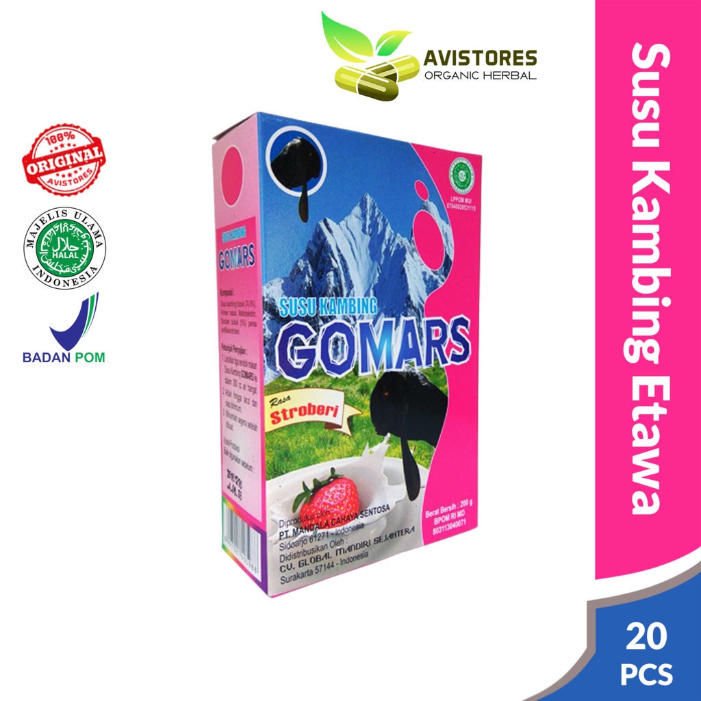 

GOMARS Susu Kambing Etawa Bubuk Rasa Stroberi Isi 200 Gram