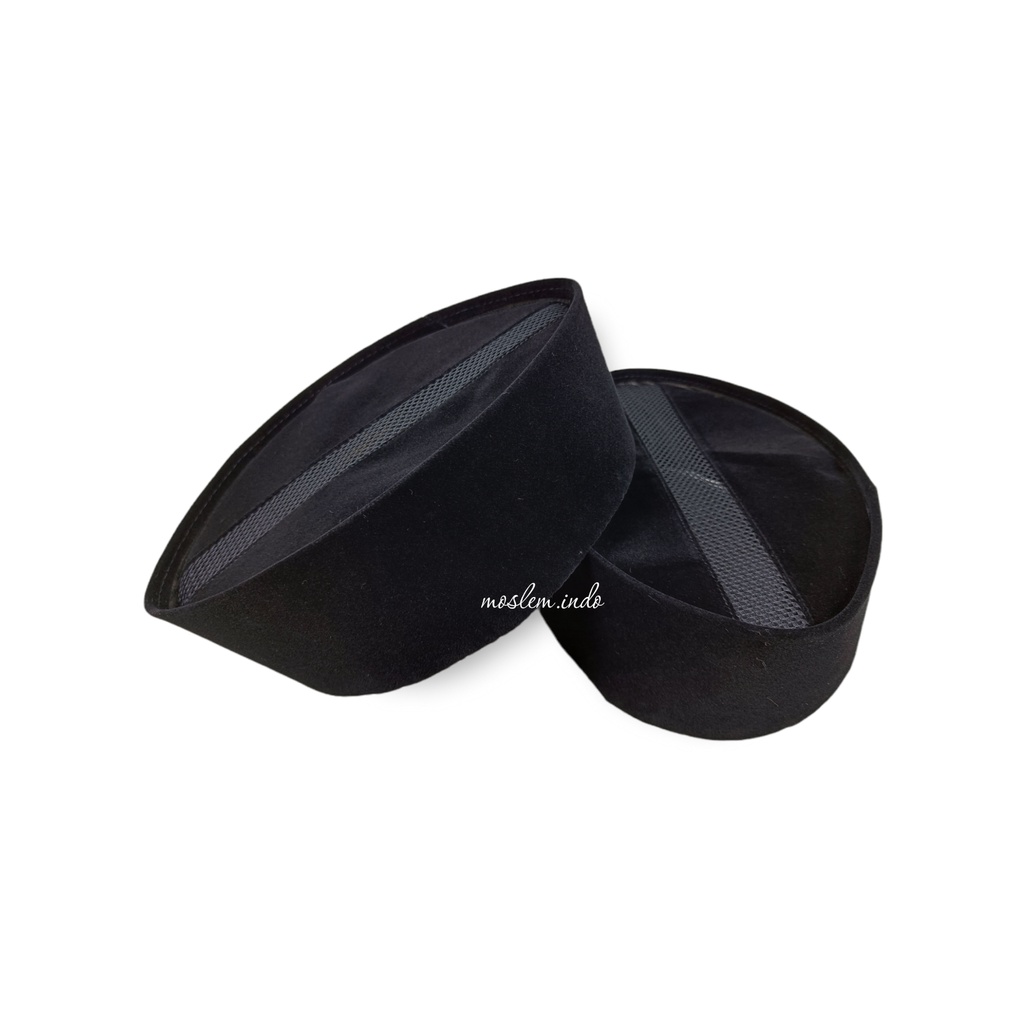 Peci Hitam Polos Ac Tengah