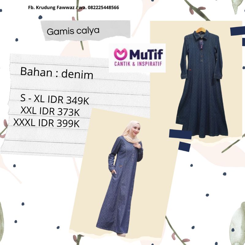 [COD] GAMIS DENIM DEWASA MUTIF CALYA/GAMIS MUTIF TERBARU 2021