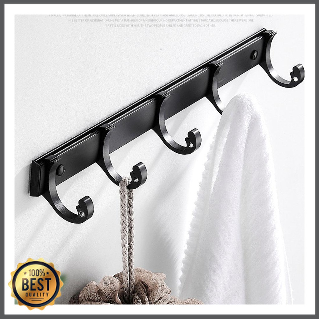 Grab Medan Rak Gantungan Handuk Kamar Mandi Bathroom Towel Holder Moveable Row Hook YUJIE JYHY1