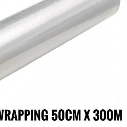 

℮ PUTIH STRETCH FILM 50CM X 300M PUTIH PLASTIK WRAPPING PLASTIC WRAP PACKINGAN ♂