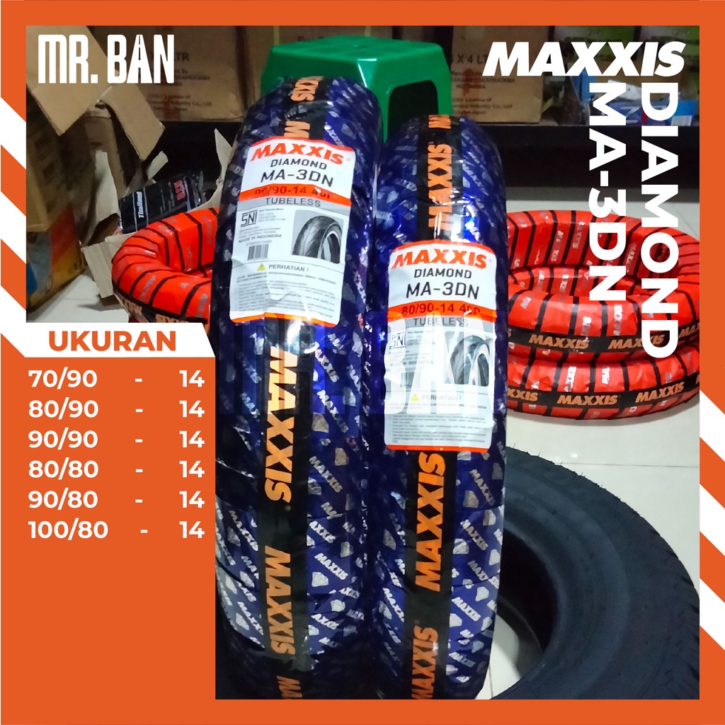 BAN MOTOR MAXXIS RING 14 DIAMOND MA3DN 70/90 80/90 90/90 80/80 90/80 100/80 MATIC TUBELESS