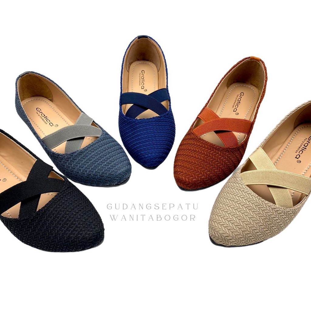 Gratica Sepatu Wanita Flat Shoes Dixxie Lancip Ameena AW 087