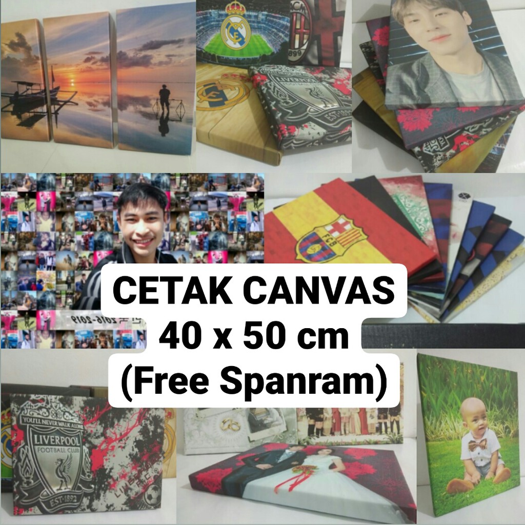 Custom Cetak Foto Kanvas Canvas Photo Print Photo Canvas Foto Canvas 40x60 Cm Free Spanram Shopee Indonesia