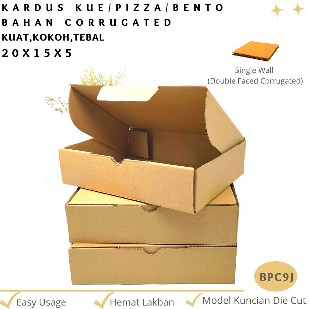 Kardus 20x15x5 Corrugated Diecut E-flute (BPC9J)