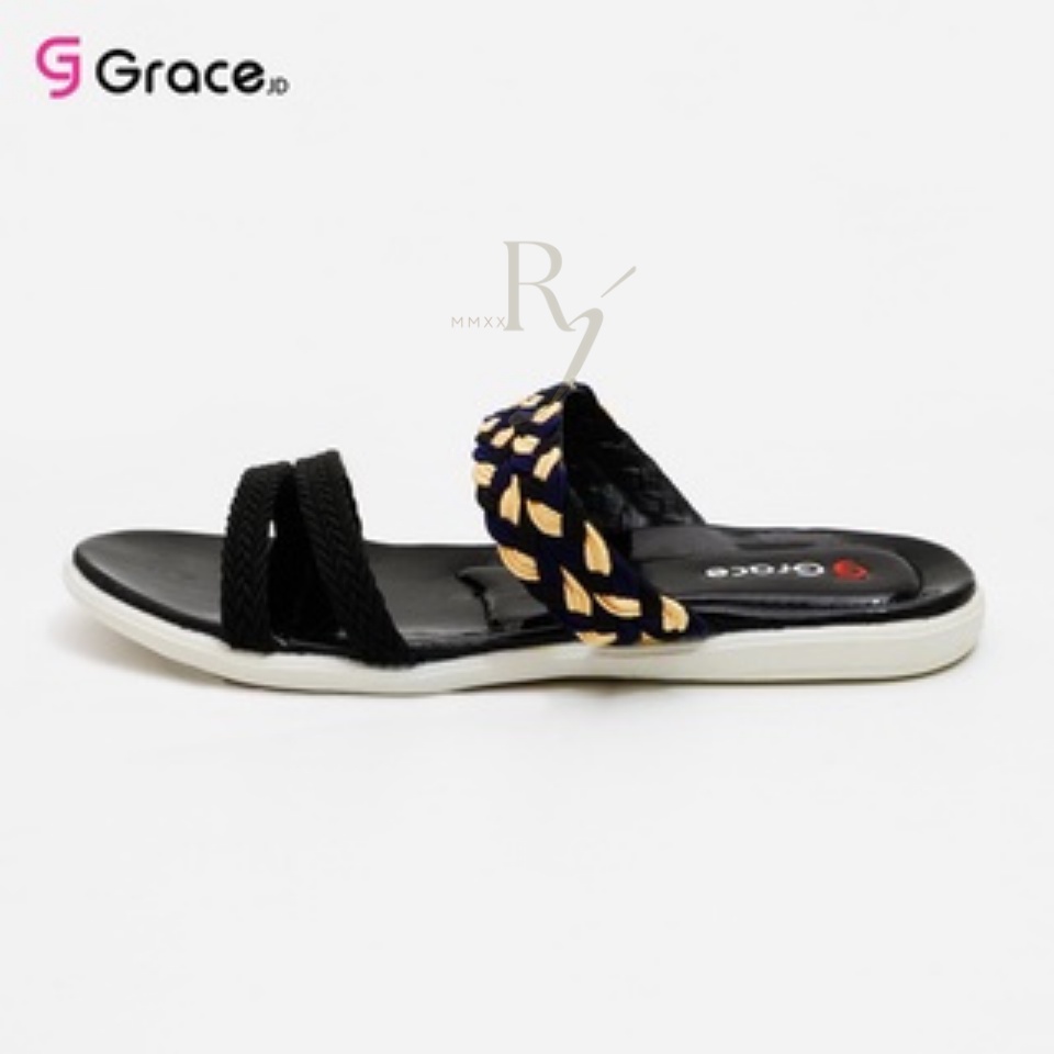 GRACE [LIDIA BAN 3M] Sandal Slop Kepang/ Sandal Wanita Selop Kepang Teplek/ Sendal Selop Cewek Kepang