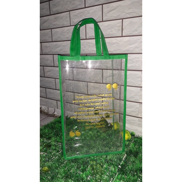 TAS MIKA TEBAL FREE SABLON / TAS SOUVENIR MIKA TRANSPARANT SERBAGUNA CUSTOM