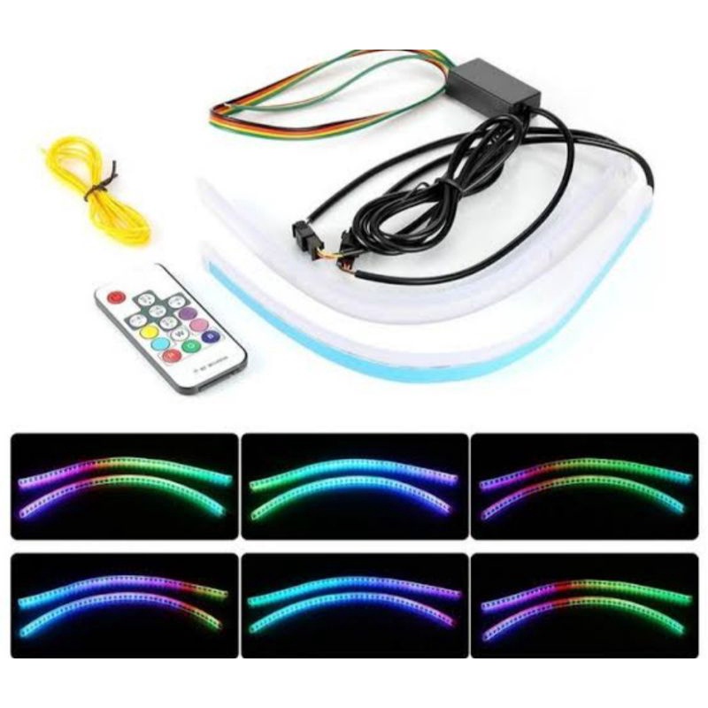 Termurah Lampu alis RGB Remot Pjg 30 cm,Cocok Di pasang di Motor Vario 125,150,Aerox,Cbr150