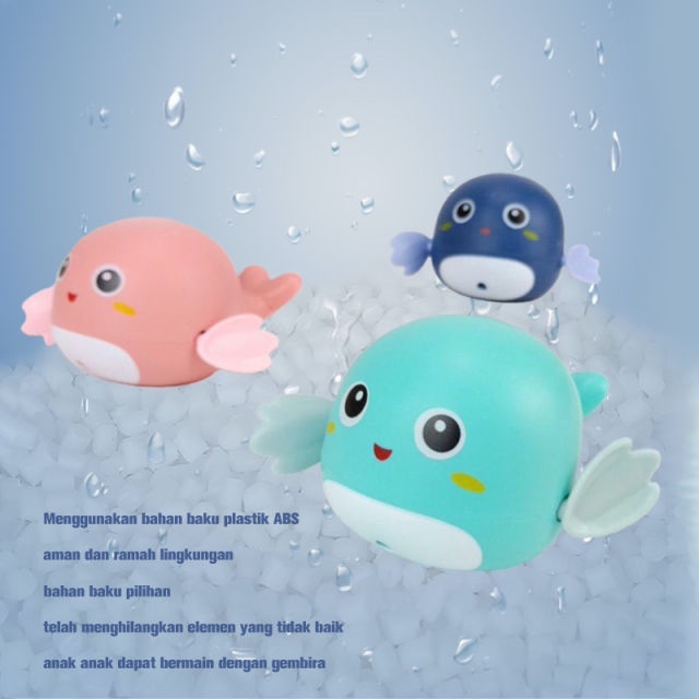 Mocababy Mainan Mandi Anak Bayi Bentuk Karakter Hewan Kecil Dapat Berenang Mainan Mandi Anak Bayi Bentuk dalfin / bath toy bayi / Mainan mandi bayi Jarum Jam-6