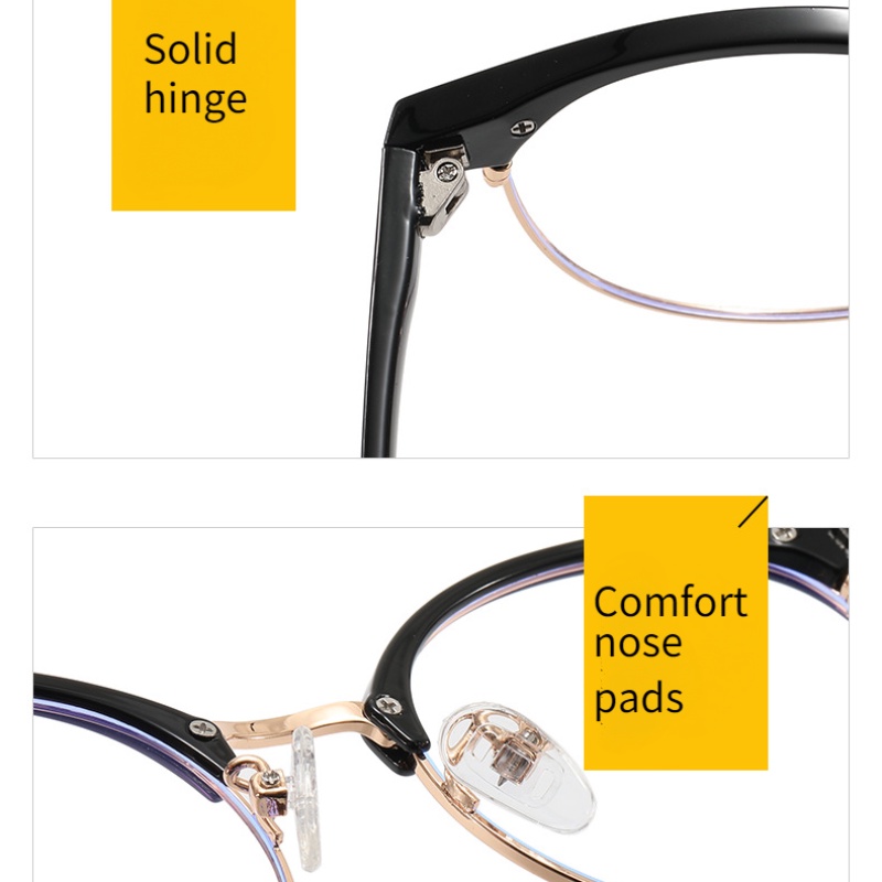 Kacamata Optik Anti Radiasi TR90 Frame Bulat Gaya Retro Untuk Pria Dan Wanita