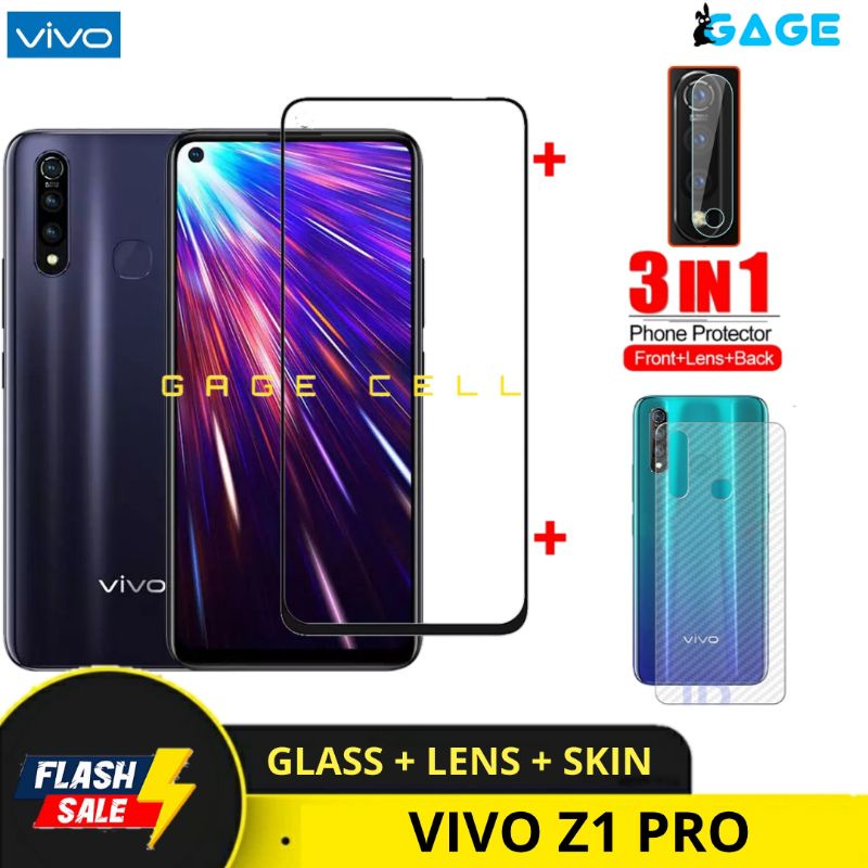 PROMO 3IN1 TEMPERED GLASS LAYAR KAMERA SKIN CARBON VIVO Z1 PRO Z1PRO TG ANTI GORES SCREEN PROTECTOR