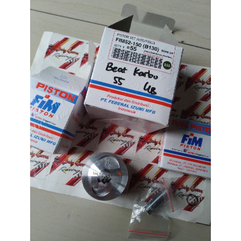 PISTON KIT FIM 52 BEAT VARIO BLADE KARBU 53.5 54 54.5 55 PEN 13 MM TERBARU SEHER RING IZUMI RACING