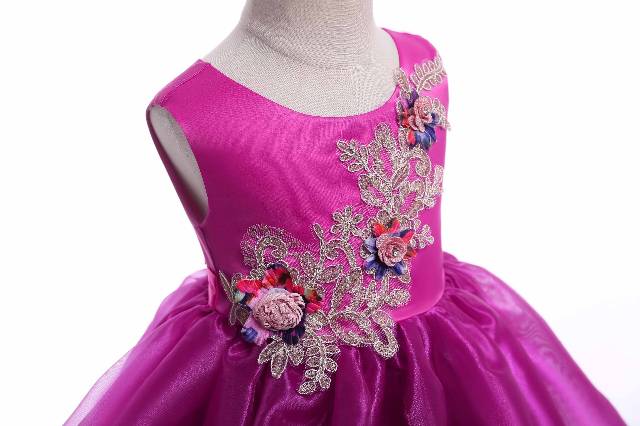 GA2701 MARGO DRESS FUSCHIA / GAUN DRESS PESTA ANAK ULANG TAHUN ANAK PINK NATAL IMPORT MURAH BUNGA