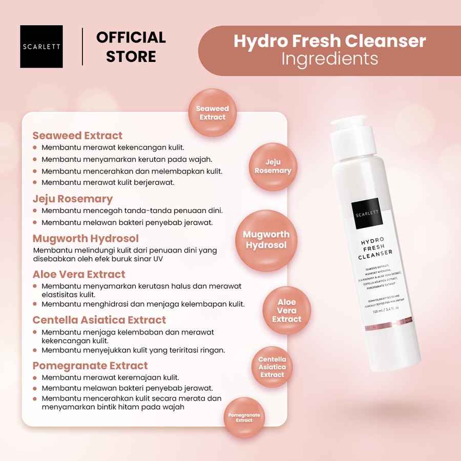 Scarlett Whitening Age Delay Hydro Fresh Cleanser Mencegah Penuaan Dini