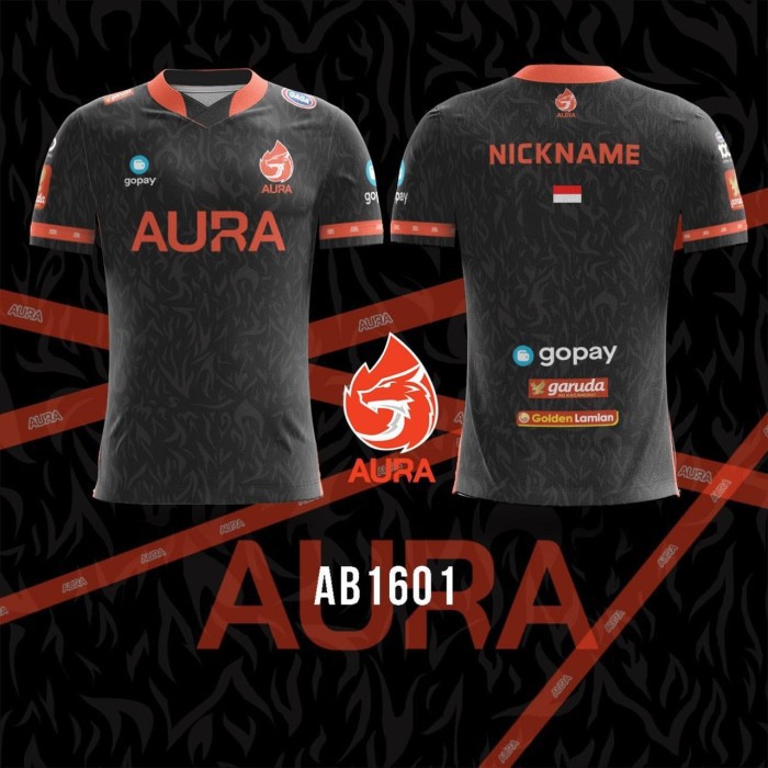 Kaos Jersey Gaming Custom eSport | PUBG AOV ML FF VG | New Aura Black
