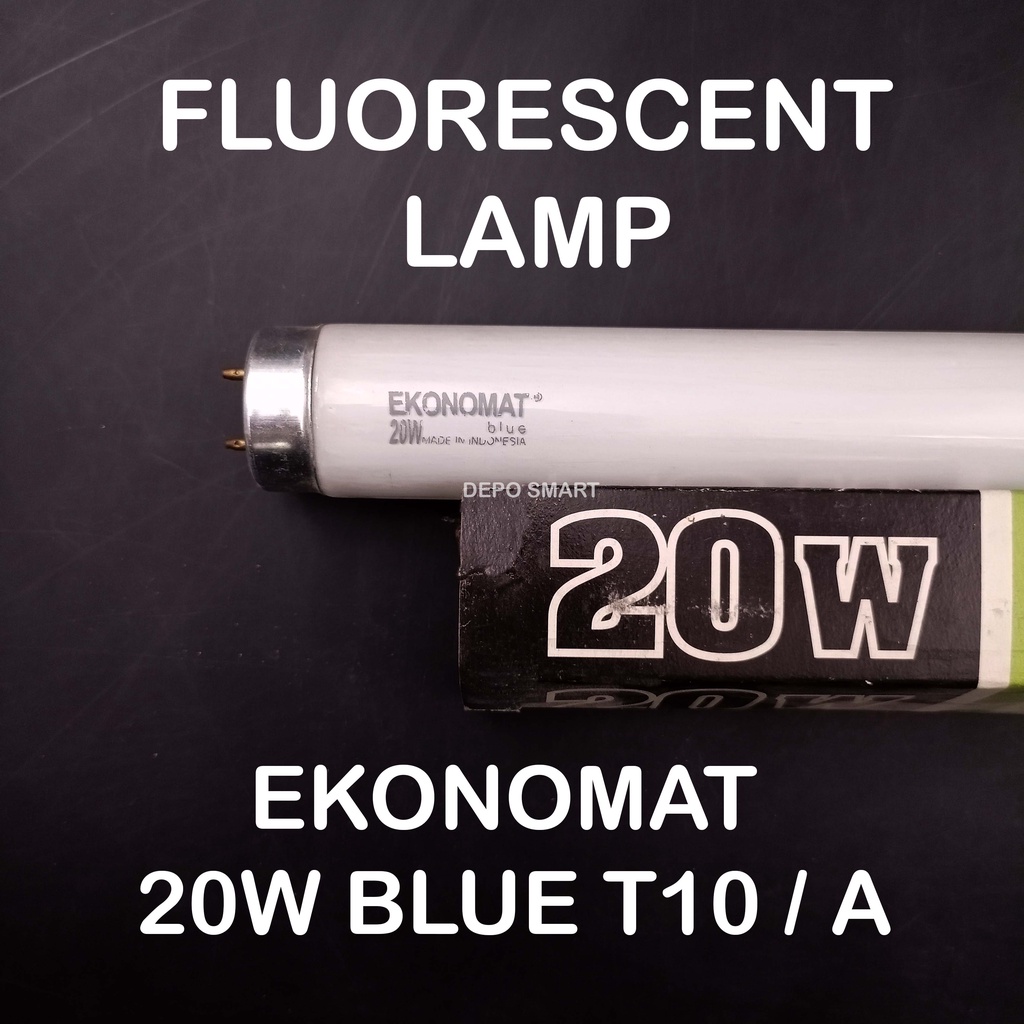 LAMPU FLUORESCENT LAMP EKONOMAT 20W BLUE T10 / A - LAMPU TABUNG MURAH
