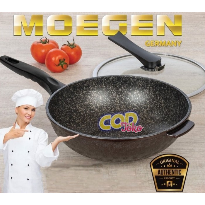 TERLARIS PANCI WOK PAN PALING LAKU MERK MOEGEN 30CM - WOK MOEGEN