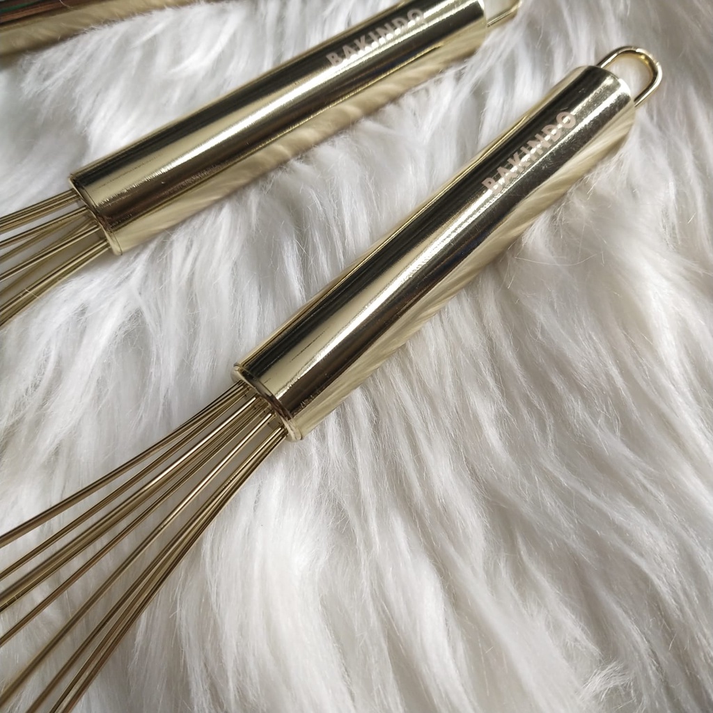 Kingsbakeware Ballon Whisk Stainless Steel Gold Premium / Pengocok Telur