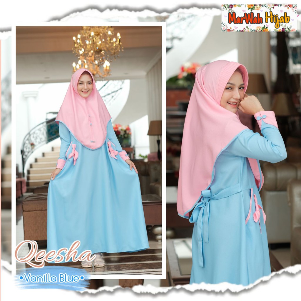 super sale baju syar'i remaja size s m l xl jumbo seleting depan gamis terbrau marwah hijab promo