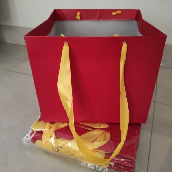 

Paper Bag Merah Polos Utk Dus 22x22 / Tas Kertas ukuran 24 x 24 x 20