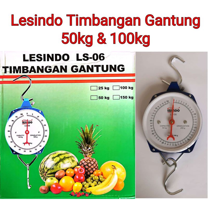 Lesindo Timbangan Gantung Kambing Buah Sayur Manual 50&amp;100kg