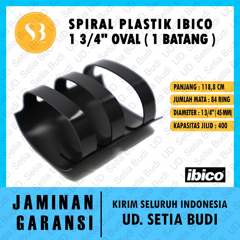 Spiral Plastik Ibico 1 3/4&quot; Oval ( 1 Batang )