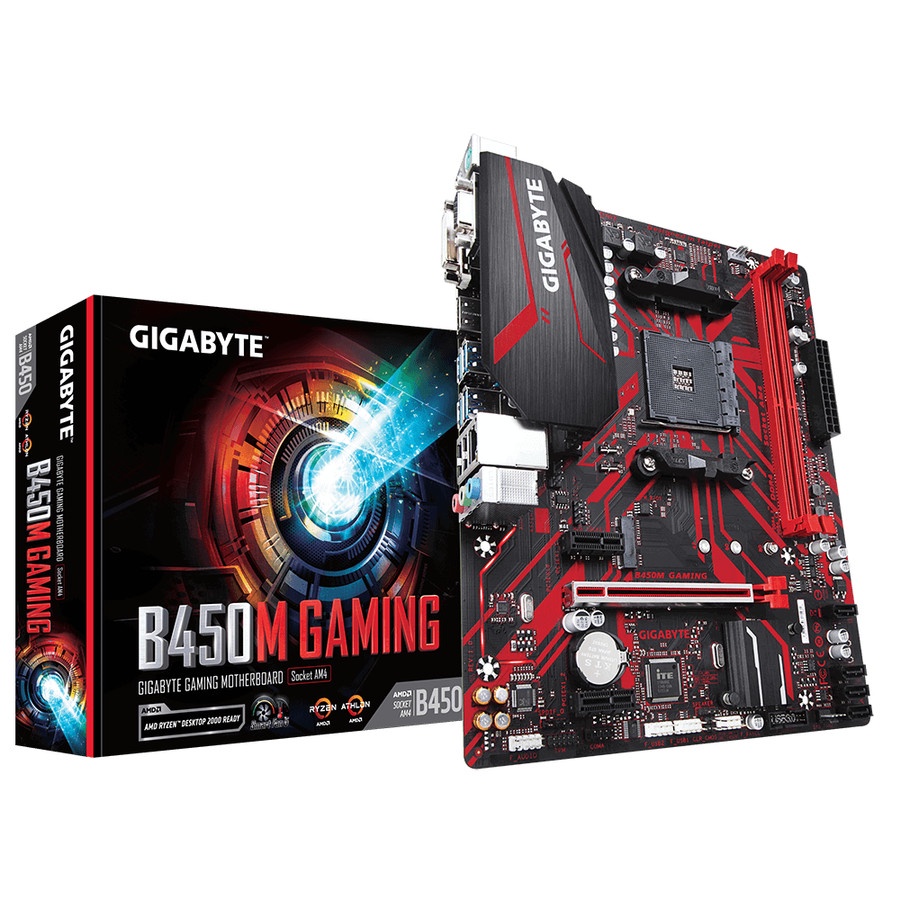 Mainboard Gigabyte B450M Gaming - mATX AMD AM4 - Gigabyte B450 M Gaming