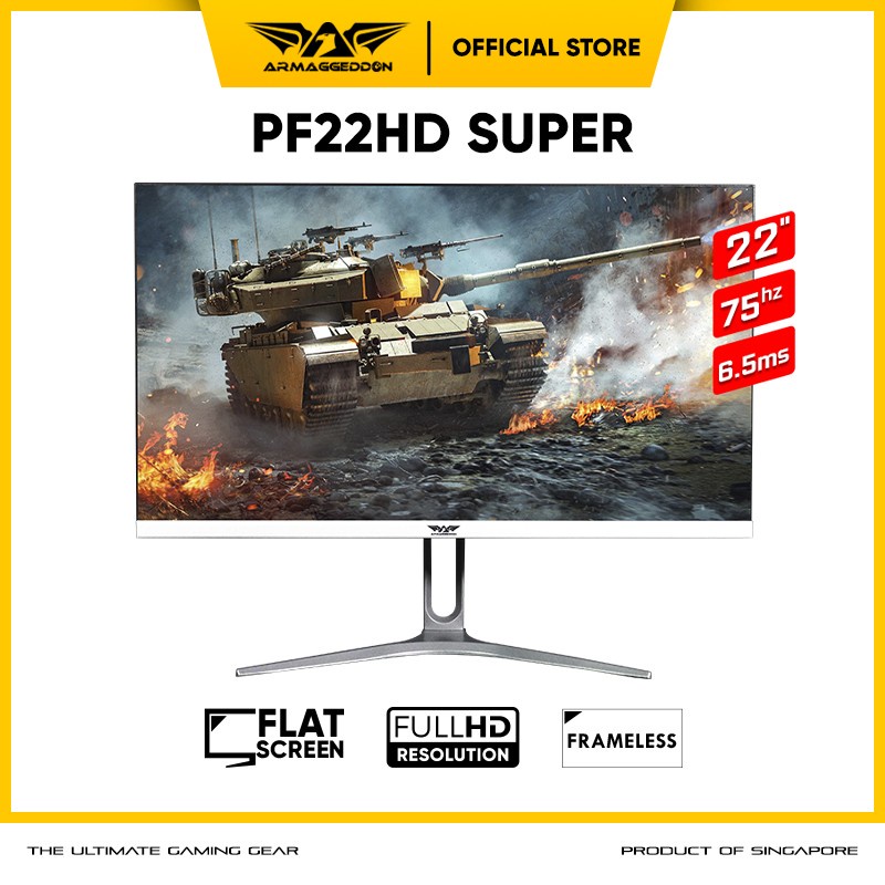 Armaggeddon Pixxel+ Xtreme XF24HD Super Gaming Monitor with 144hz Refresh Rate & 1ms Response Time-PF22HD White